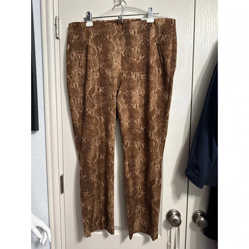 Chicos So Slimming 360 Juliet Slim Leg Pull On Pants Snake Print Career Office 3